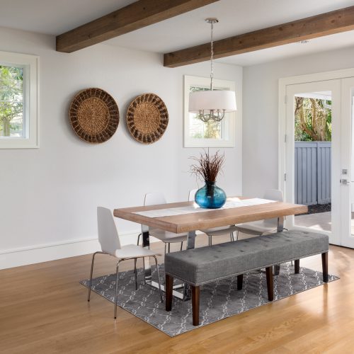 Dining Room with Entryway, Table, Elegant Light Fixture